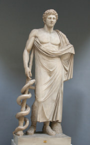 Aesculapius with his staff