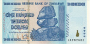 100 trillion Zimbabwean dollar banknote