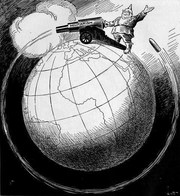 cartoon: 'It Shoots Further Than He Dreams' by John F. Knott, 1918