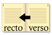 recto and verso, right to left