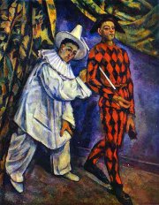 Pierrot and Harlequin by Paul Cézanne