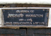 Andrew Hamilton's grave marker: Philadelphia lawyer