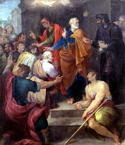 Peter's conflict with Simon Magus, painting by Avanzino Nucci